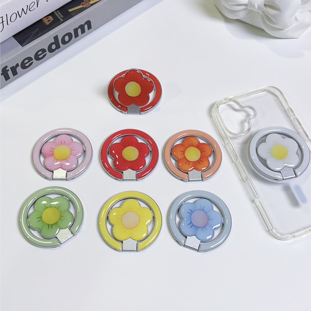 Phone Accessories Useful - Çiçek Desenli Manyetik Katlanabilir Telefon Tutucu