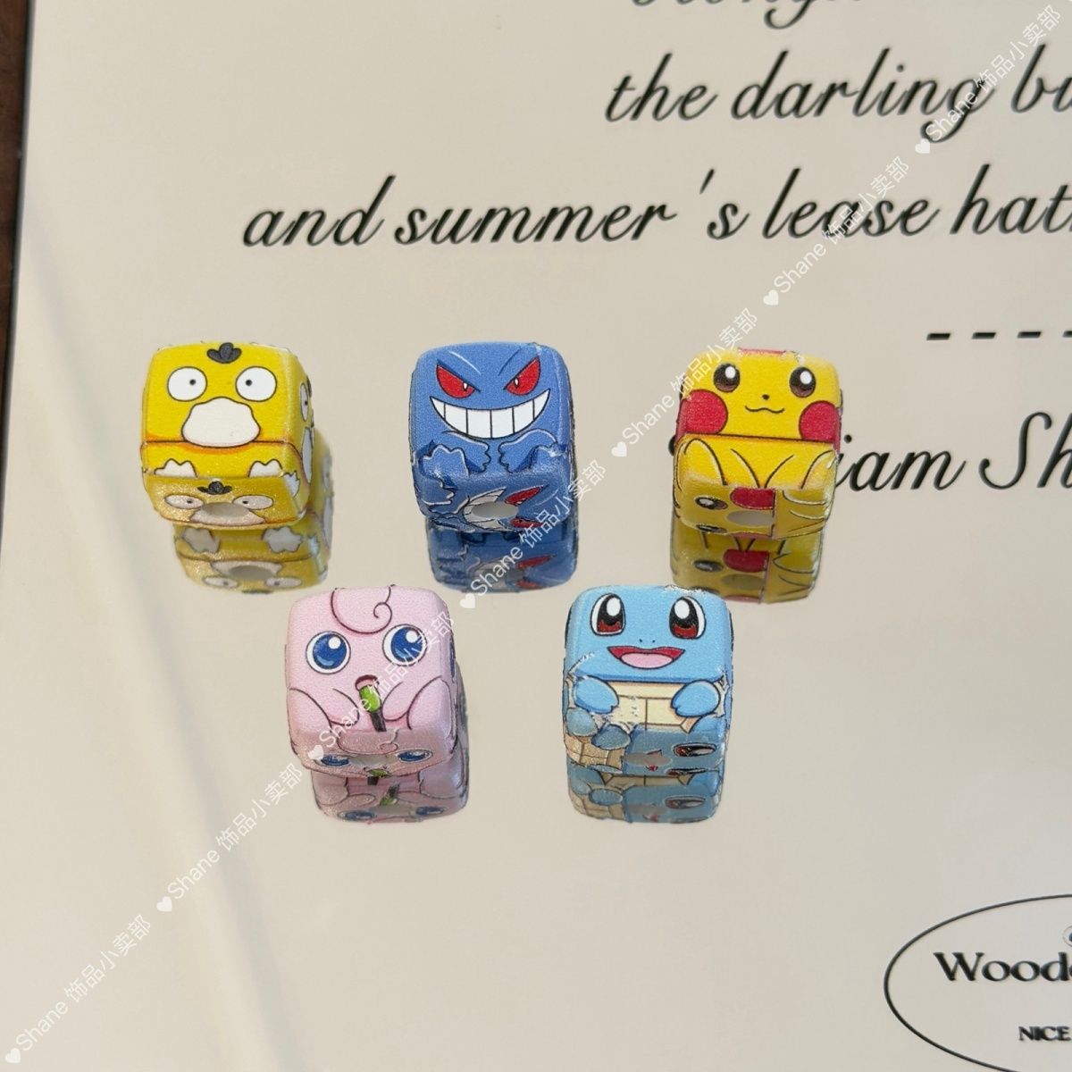Phone Accessories Chain - Pikachu için 10 adet delikli boncuklu