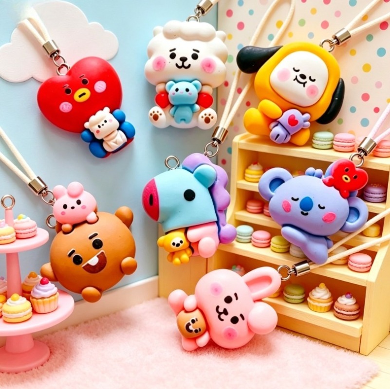 7 adet BT21 Reçine Karikatür F - Phone Accessories Jewelry incelemesi ve fiyatı