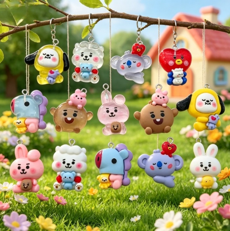 7 adet BT21 Reçine Karikatür F - Phone Accessories Jewelry incelemesi ve fiyatı